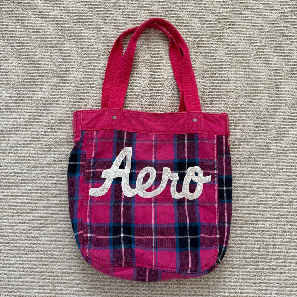 Aeropastel Pink Plaid Women's Tote Bag